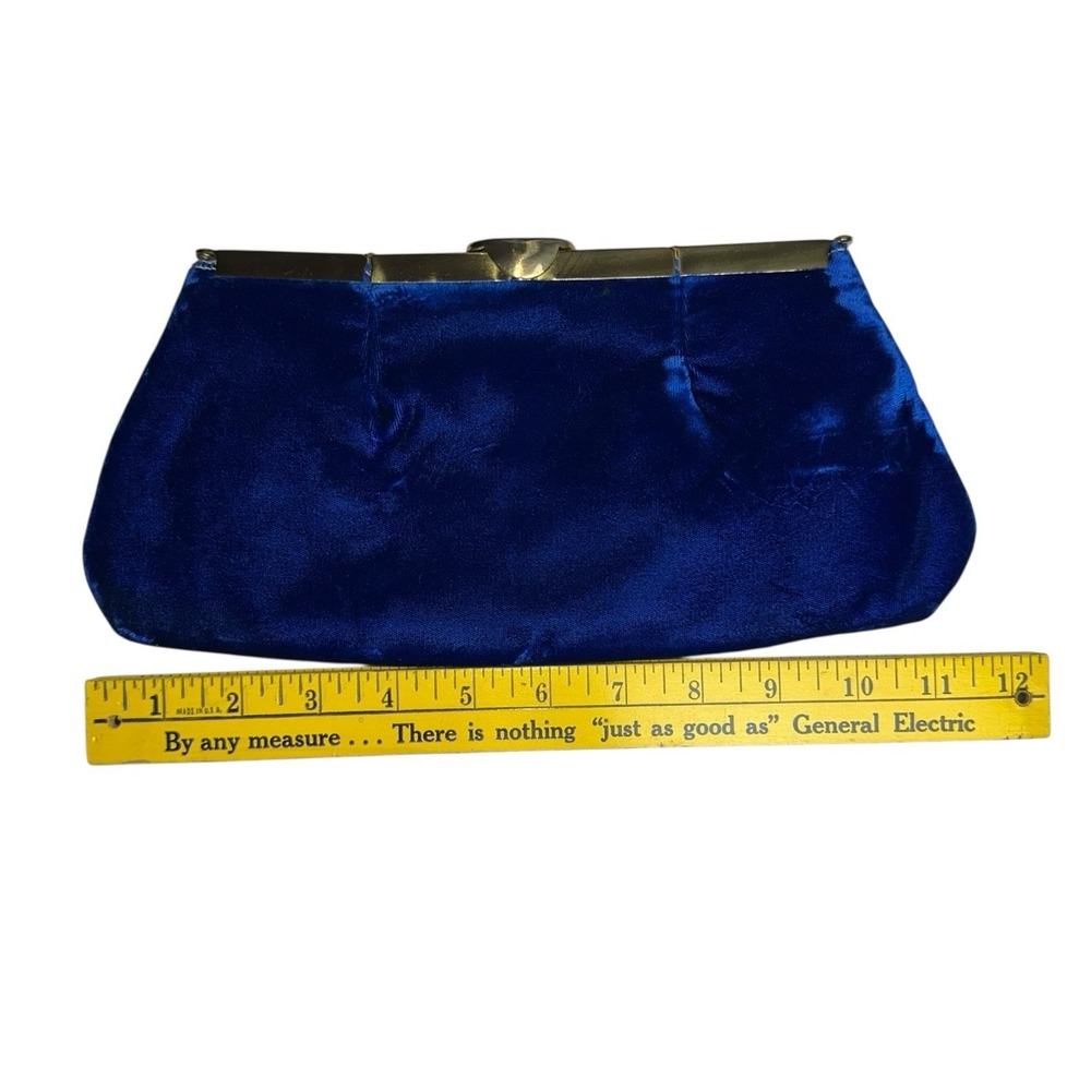Vintage INGBER Royal Blue Velvet Clutch Purse - Picture 7 of 7